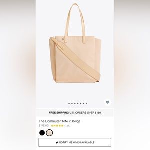 The Commuter Tote in Beige - BEIS (used once)